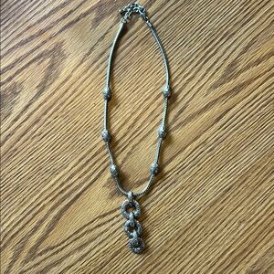 Silver Necklace with gold  Accents